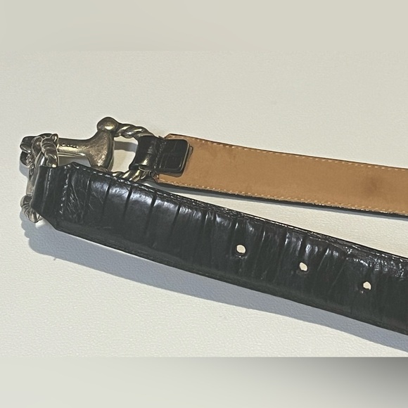 Vintage Brighton Black Leather Bit Belt Size M Silver Tone Style 22403 1996 - Picture 5 of 15